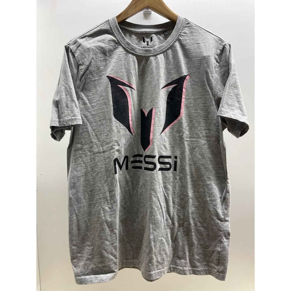 Messi Grey Shirt With Pink And Black Logo Sz L